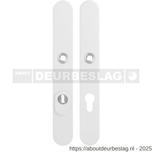 GPF Bouwbeslag ZwartWit GPF8864.62/72 veiligheids schilden SKG*** 257x35 mm afgerond smal kerntrekbeveiliging PC72 wit - R21008628 - afbeelding 1
