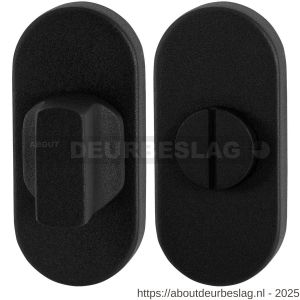 GPF Bouwbeslag ZwartWit GPF8910.04 toiletgarnituur ovaal 70x32 mm stift 8 mm grote knop zwart - R21008318 - afbeelding 1