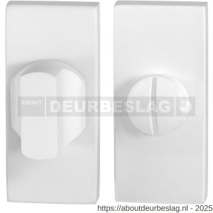 GPF Bouwbeslag ZwartWit GPF8910.41 toiletgarnituur rechthoekig 70x32 mm stift 8 mm grote knop wit - R21008319 - afbeelding 1