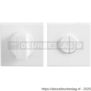 GPF Bouwbeslag ZwartWit GPF8910.42 toiletgarnituur vierkant 50x50x8 mm stift 8 mm grote knop wit - R21003805 - afbeelding 1