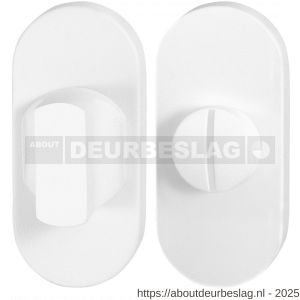 GPF Bouwbeslag ZwartWit GPF8910.44 toiletgarnituur ovaal 70x32 mm stift 8 mm wit - R21008320 - afbeelding 1