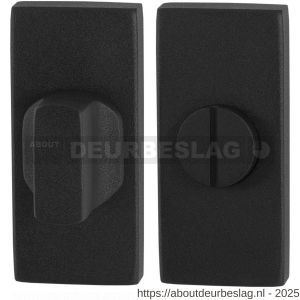 GPF Bouwbeslag ZwartWit GPF8911.01 toiletgarnituur rechthoekig 70x32 mm stift 5 mm grote knop zwart - R21008654 - afbeelding 1