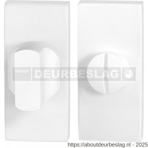 GPF Bouwbeslag ZwartWit GPF8911.41 toiletgarnituur rechthoekig 70x32 mm stift 5 mm grote knop wit - R21008656 - afbeelding 1