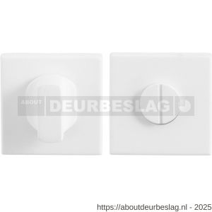 GPF Bouwbeslag ZwartWit GPF8911.42 toiletgarnituur vierkant 50x50x8 mm stift 5 mm grote knop wit - R21005917 - afbeelding 1