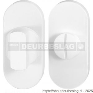 GPF Bouwbeslag ZwartWit GPF8911.44 toiletgarnituur ovaal 70x32 mm stift 5 mm grote knop wit - R21008657 - afbeelding 1