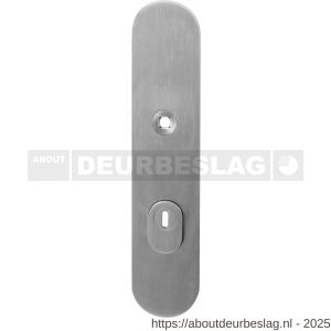GPF Bouwbeslag RVS GPF9008.55 veiligheids buitenschild gatdeel SKG*** 248x52x11 mm afgerond kerntrekbeveiliging PC55 massief RVS geborsteld - R21004745 - afbeelding 1