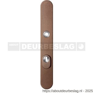 GPF Bouwbeslag Anastasius GPF9028.A2 PC72 veiligheids buitenschild smal SKG*** 257x35x11 mm afgerond kerntrekbeveiliging PC72 massief Bronze blend - R21013038 - afbeelding 1
