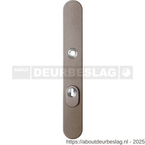 GPF Bouwbeslag Anastasius GPF9028.A3 PC72 veiligheids buitenschild smal SKG*** 257x35x11 mm afgerond kerntrekbeveiliging PC72 massief Mocca blend - R21013040 - afbeelding 1