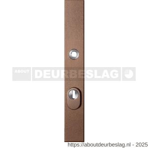 GPF Bouwbeslag Anastasius GPF9038.A2 PC72 veiligheids buitenschild smal SKG*** 257x35x11 mm rechthoekig kerntrekbeveiliging PC72 massief Bronze blend - R21013046 - afbeelding 1