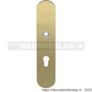 GPF Bouwbeslag PVD GPF9102.92P4 veiligheids binnenschild gatdeel SKG*** 248x52x8 mm afgerond PC92 PVD mat messing - R21004770 - afbeelding 1