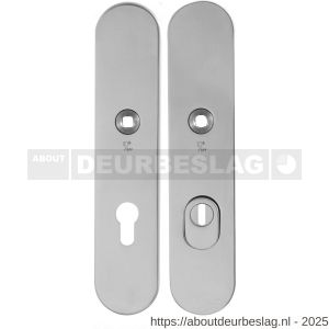 GPF Bouwbeslag RVS GPF9308.72/49 veiligheids schilden SKG*** 248x52 mm afgerond kerntrekbeveiliging PC72 massief RVS gepolijst - R21007810 - afbeelding 1