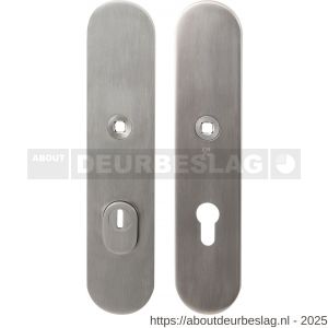 GPF Bouwbeslag RVS GPF9308.92 veiligheids schilden SKG*** 248x52 mm massief afgerond kerntrekbeveiliging PC92 RVS geborsteld - R21004873 - afbeelding 1
