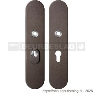 GPF Bouwbeslag Anastasius GPF9308.A1 PC55 veiligheids schilden SKG*** 248x52 mm massief afgerond kerntrekbeveiliging PC55 Dark blend - R21012860 - afbeelding 1