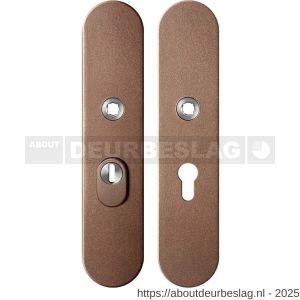 GPF Bouwbeslag Anastasius GPF9308.A2 PC55 veiligheids schilden SKG*** 248x52 mm massief afgerond kerntrekbeveiliging PC55 Bronze blend - R21012863 - afbeelding 1