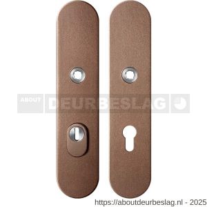 GPF Bouwbeslag Anastasius GPF9308.A2 PC72 veiligheids schilden SKG*** 248x52 mm massief afgerond kerntrekbeveiliging PC72 Bronze blend - R21012864 - afbeelding 1