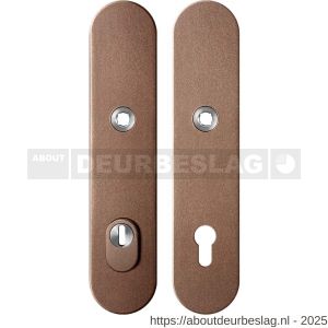 GPF Bouwbeslag Anastasius GPF9308.A2 PC92 veiligheids schilden SKG*** 248x52 mm massief afgerond kerntrekbeveiliging PC92 Bronze blend - R21012865 - afbeelding 1