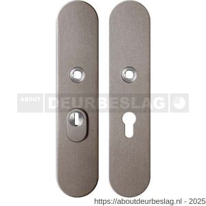 GPF Bouwbeslag Anastasius GPF9308.A3 PC55 veiligheids schilden SKG*** 248x52 mm massief afgerond kerntrekbeveiliging PC55 Mocca blend - R21012866 - afbeelding 1