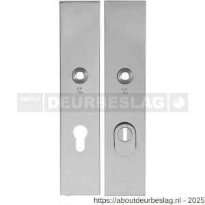 GPF Bouwbeslag RVS GPF9318.72/49 veiligheids schilden SKG*** 248x52 mm massief rechthoekig kerntrekbeveiliging PC72 RVS gepolijst - R21007812 - afbeelding 1