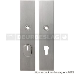 GPF Bouwbeslag RVS GPF9318.72 veiligheids schilden SKG*** 248x52 mm massief rechthoekig kerntrekbeveiliging PC72 RVS geborsteld - R21004857 - afbeelding 1