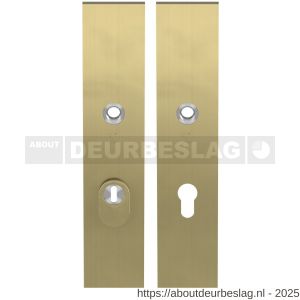 GPF Bouwbeslag PVD GPF9318.92P4 veiligheids schilden SKG*** 248x52 mm massief rechthoekig kerntrekbeveiliging PC92 PVD mat messing - R21006526 - afbeelding 1