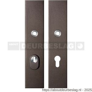 GPF Bouwbeslag Anastasius GPF9318.A1 PC72 veiligheids schilden SKG*** 248x52 mm massief rechthoekig kerntrekbeveiliging PC72 Dark blend - R21012873 - afbeelding 1