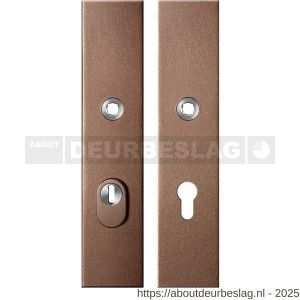 GPF Bouwbeslag Anastasius GPF9318.A2 PC72 veiligheids schilden SKG*** 248x52 mm massief rechthoekig kerntrekbeveiliging PC72 Bronze blend - R21012876 - afbeelding 1