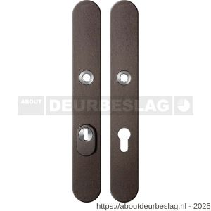 GPF Bouwbeslag Anastasius GPF9328.A1 PC72 veiligheids schilden SKG*** 257x35 mm small massief afgerond kerntrekbeveiliging PC72 Dark blend - R21013052 - afbeelding 1
