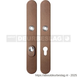 GPF Bouwbeslag Anastasius GPF9328.A2 PC72 veiligheids schilden SKG*** 257x35 mm small massief afgerond kerntrekbeveiliging PC72 Bronze blend - R21013054 - afbeelding 1