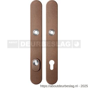 GPF Bouwbeslag Anastasius GPF9328.A2 PC92 veiligheids schilden SKG*** 257x35 mm small massief afgerond kerntrekbeveiliging PC92 Bronze blend - R21013055 - afbeelding 1
