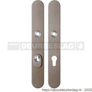 GPF Bouwbeslag Anastasius GPF9328.A3 PC92 veiligheids schilden SKG*** 257x35 mm smal massief afgerond kerntrekbeveiliging PC92 Mocca blend - R21013057 - afbeelding 1