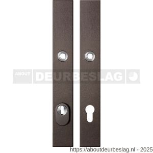 GPF Bouwbeslag Anastasius GPF9338.A1 PC92 veiligheids schilden SKG*** 257x35 mm small massief rechthoekig kerntrekbeveiliging PC92 Dark blend - R21013063 - afbeelding 1