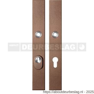 GPF Bouwbeslag Anastasius GPF9338.A2 PC72 veiligheids schilden SKG*** 257x35 mm small massief rechthoekig kerntrekbeveiliging PC72 Bronze blend - R21013064 - afbeelding 1