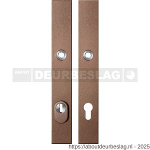 GPF Bouwbeslag Anastasius GPF9338.A2 PC92 veiligheids schilden SKG*** 257x35 mm small massief rechthoekig kerntrekbeveiliging PC92 Bronze blend - R21013065 - afbeelding 1