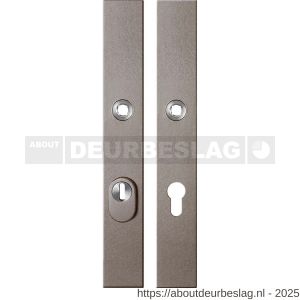 GPF Bouwbeslag Anastasius GPF9338.A3 PC72 veiligheids schilden SKG*** 257x35 mm smal massief rechthoekig kerntrekbeveiliging PC72 Mocca blend - R21013060 - afbeelding 1