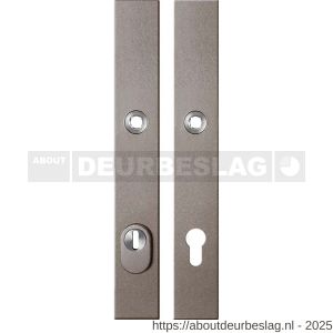 GPF Bouwbeslag Anastasius GPF9338.A3 PC92 veiligheids schilden SKG*** 257x35 mm smal massief rechthoekig kerntrekbeveiliging PC92 Mocca blend - R21013061 - afbeelding 1