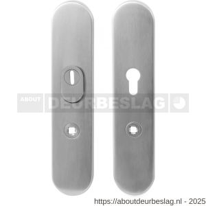GPF Bouwbeslag RVS GPF9348.72 veiligheids schilden Comfort SKG*** 248x52 mm kerntrekbeveiliging afgerond PC72 RVS geborsteld - R21006501 - afbeelding 1
