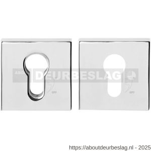 GPF Bouwbeslag RVS GPF9386.49 Set veiligheidsrozet vierkant 54 mm SKG*** RVS gepolijst - R21012896 - afbeelding 1