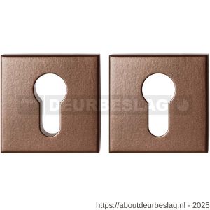 GPF Bouwbeslag Anastasius GPF9386.A2 Set veiligheidsrozet vierkant 54x54x12,5 mm SKG*** Bronze blend - R21012926 - afbeelding 1