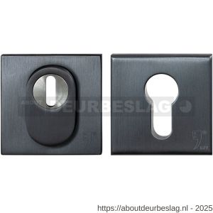GPF Bouwbeslag PVD GPF9387.P1 Set veiligheidsrozet vierkant 54x54 mm SKG*** kerntrekbeveiliging PVD antraciet - R21012989 - afbeelding 1