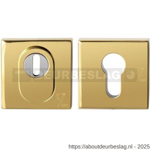 GPF Bouwbeslag PVD GPF9387.P3 Set veiligheidsrozet vierkant 54x54 mm SKG*** kerntrekbeveiliging PVD messing - R21012991 - afbeelding 1
