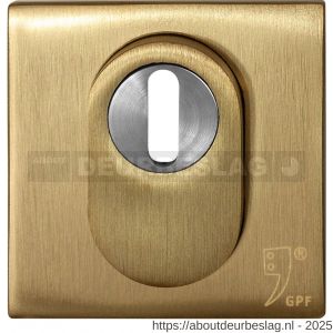 GPF Bouwbeslag PVD GPF9387.P4 Outside veiligheidsbuitenrozet vierkant 54 mm SKG*** kerntrekbeveiliging PVD mat messing - R21012992 - afbeelding 1
