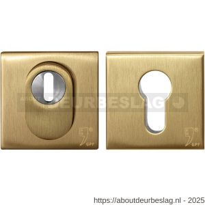 GPF Bouwbeslag PVD GPF9387.P4 Set veiligheidsrozet vierkant 54x54 mm SKG*** kerntrekbeveiliging PVD mat messing - R21012993 - afbeelding 1