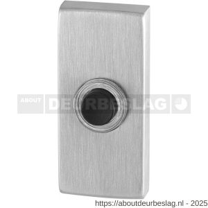 GPF Bouwbeslag RVS GPF9826.01 beldrukker rechthoekig 70x32x10 mm met zwarte button RVS geborsteld - R21008208 - afbeelding 1