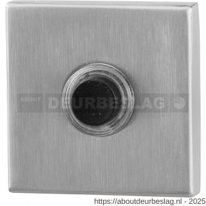 GPF Bouwbeslag RVS GPF9826.02 beldrukker vierkant 50x50x8 mm met zwarte button RVS geborsteld - R21000175 - afbeelding 1