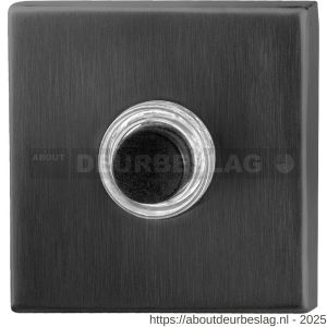 GPF Bouwbeslag PVD GPF9826.02P1 beldrukker vierkant 50x50x8 mm met zwarte button PVD antraciet - R21005981 - afbeelding 1