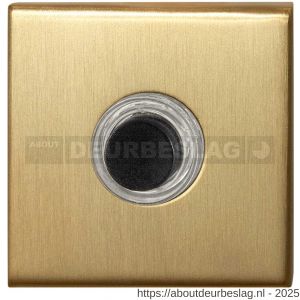 GPF Bouwbeslag PVD GPF9826.02P4 beldrukker vierkant 50x50x8 mm met zwarte button PVD mat messing - R21005983 - afbeelding 1