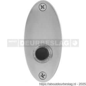 GPF Bouwbeslag RVS GPF9826.03 beldrukker ovaal 80x38x2 mm met zwarte button RVS geborsteld - R21000176 - afbeelding 1
