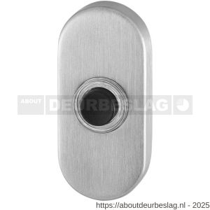 GPF Bouwbeslag RVS GPF9826.04 beldrukker ovaal 70x32x10 mm met zwarte button RVS geborsteld - R21000177 - afbeelding 1