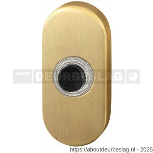 GPF Bouwbeslag PVD GPF9826.04P4 beldrukker ovaal 70x32x10 mm met zwarte button PVD mat messing - R21006092 - afbeelding 1