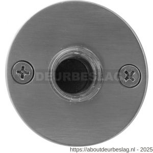 GPF Bouwbeslag RVS GPF9826.06 beldrukker rond 50x2 mm met zwarte button RVS geborsteld - R21000178 - afbeelding 1